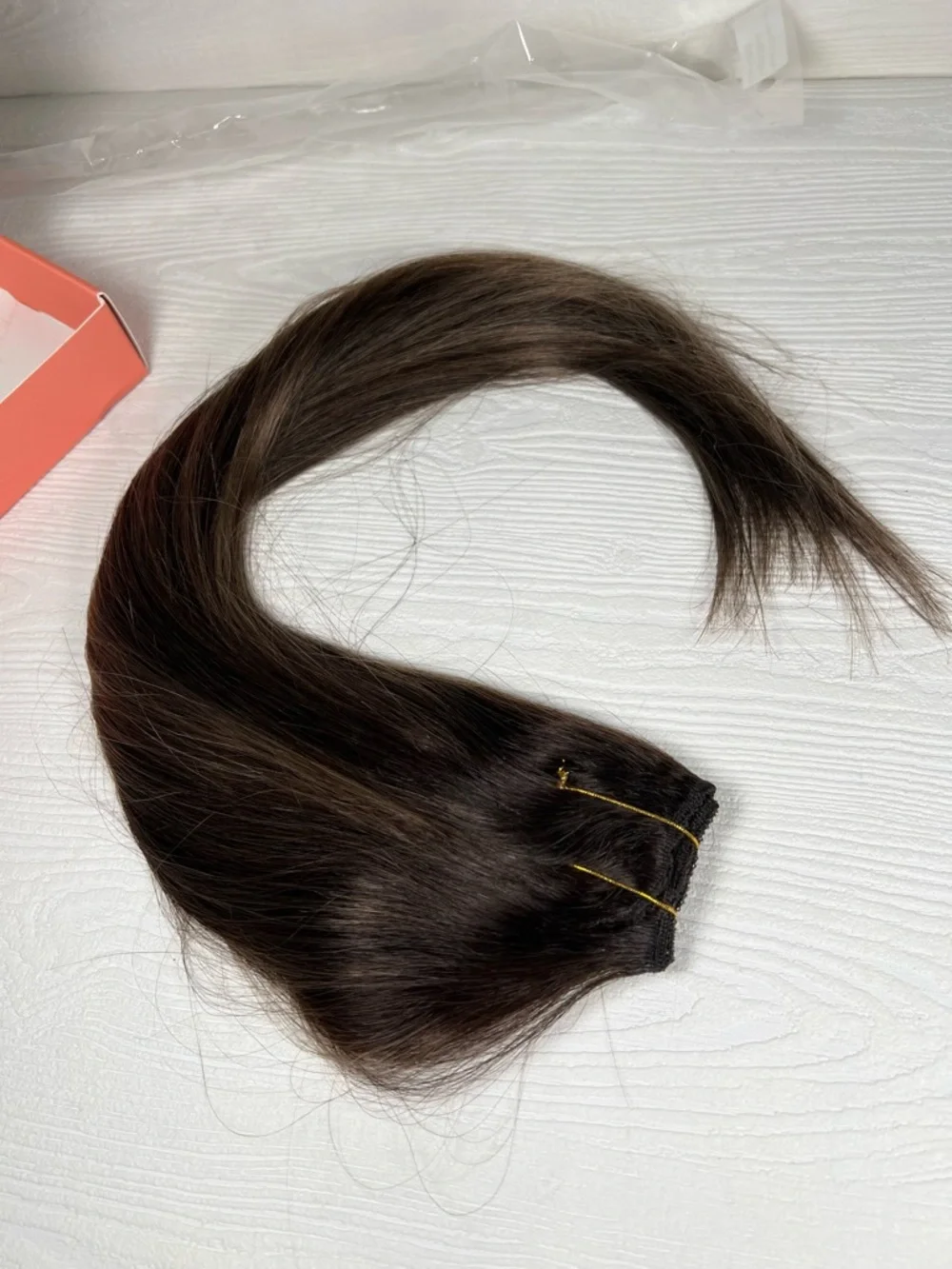Dark Brown Chestnut Brown Human Hair 20 Inch Clip In Weft Hair Extension